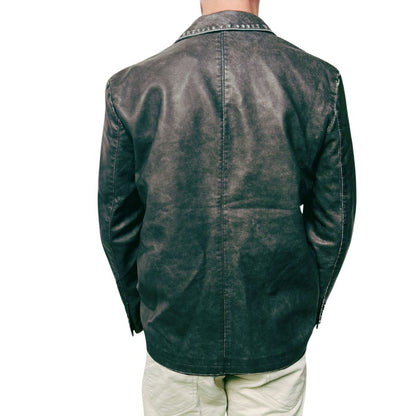 Black Vintage Leather Look Jacket DearMx.com