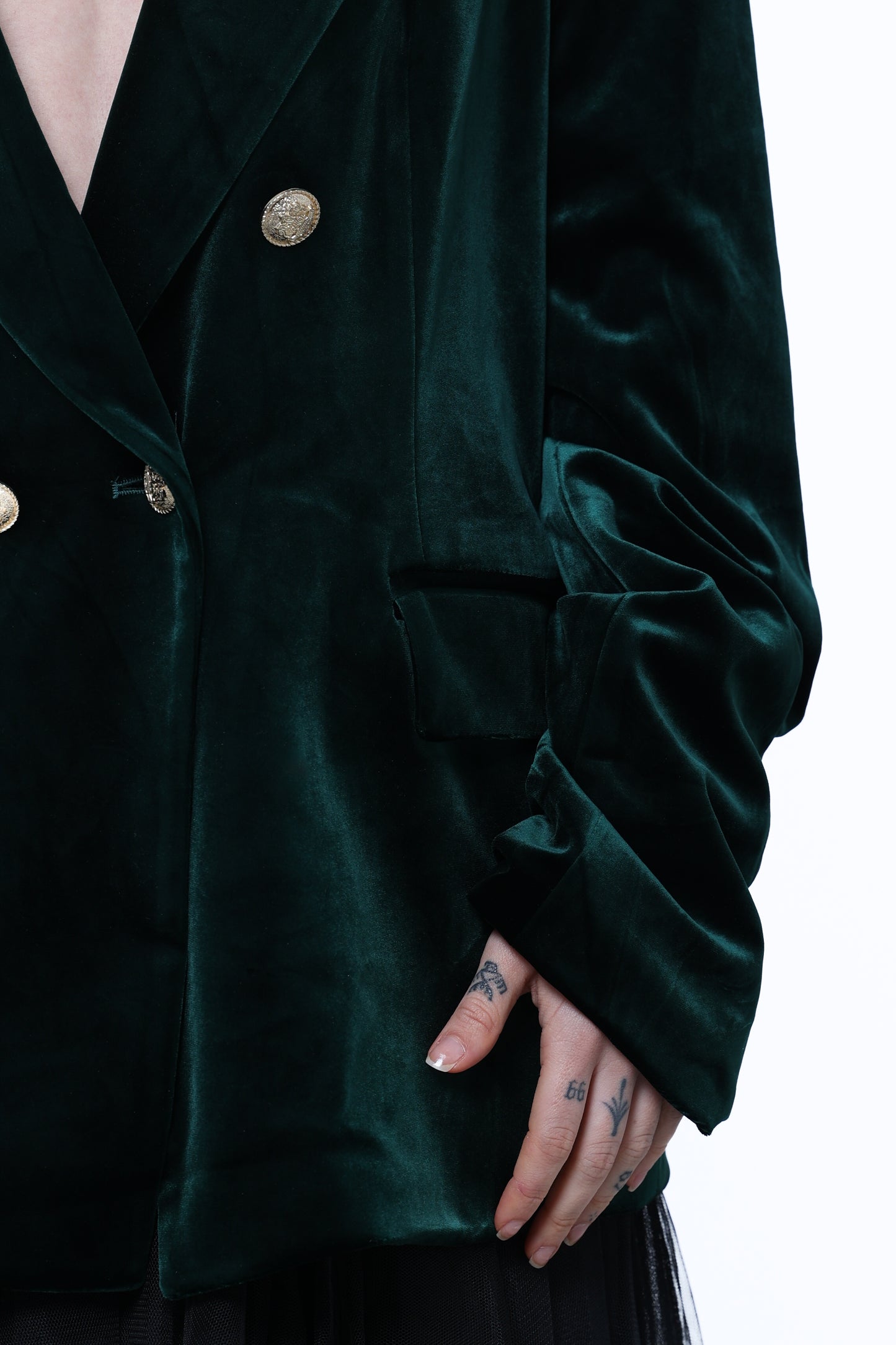 Velour Blazer Forest Green