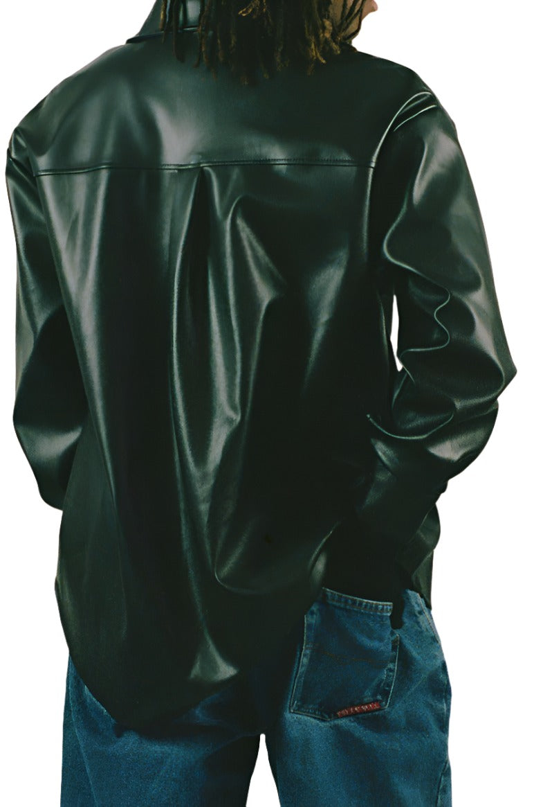 NHTK Amsterdam Black Leather Shirt DearMx.com